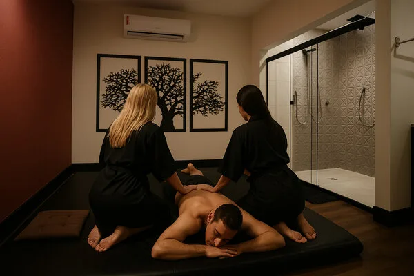 Massagem a quatro mãos