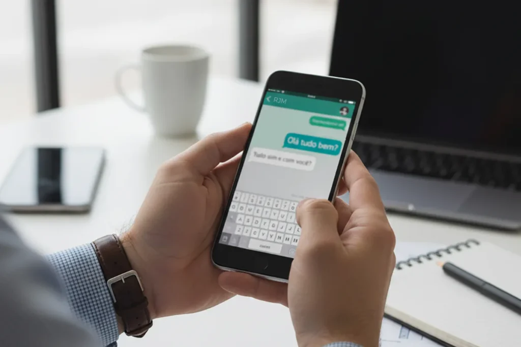 cliente agendando massagem pelo whatsapp