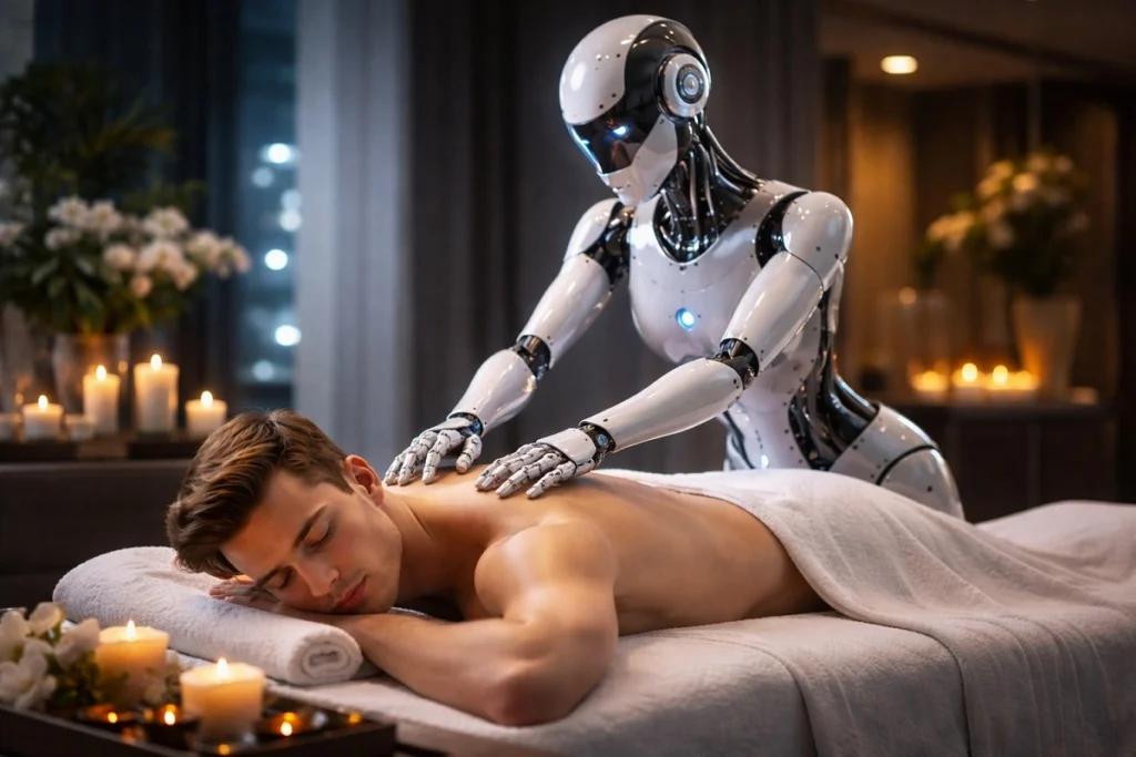 Robô realizando massagem