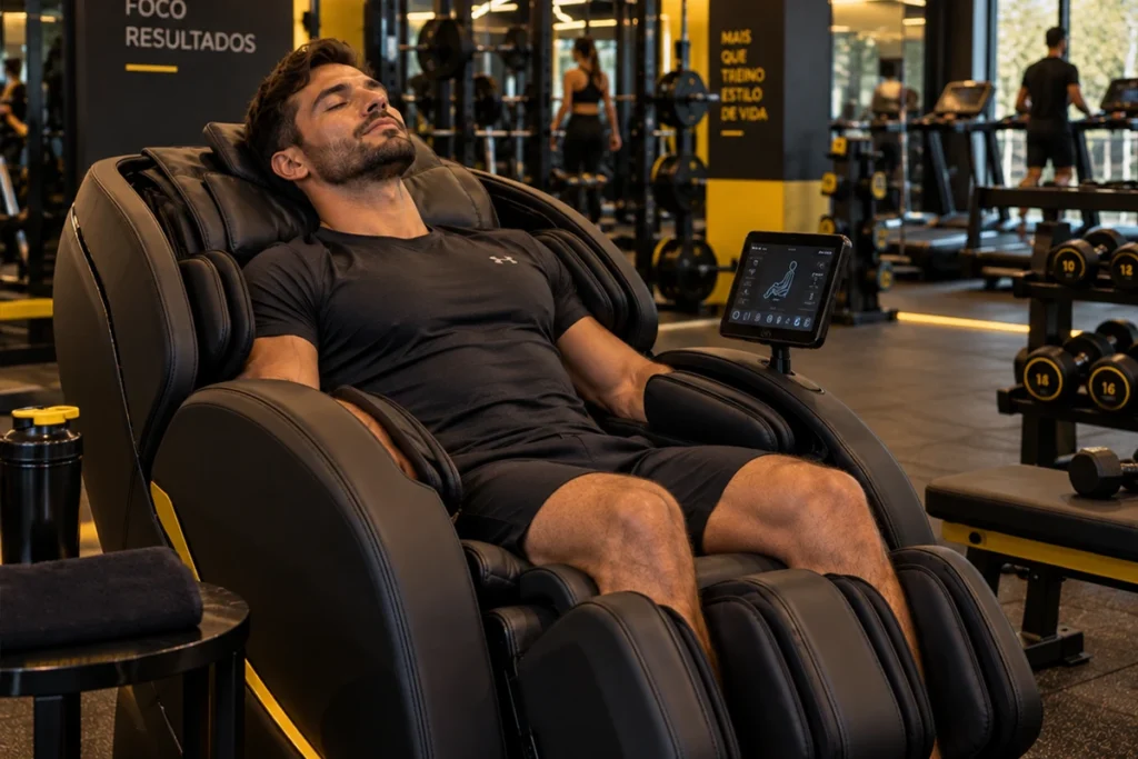 Poltrona de massagem na academia